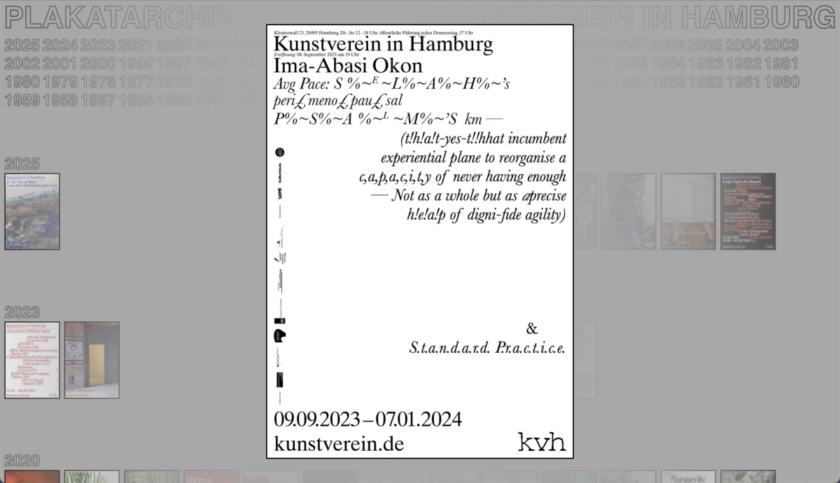 Screenshot of plakatarchiv.kunstverein.de