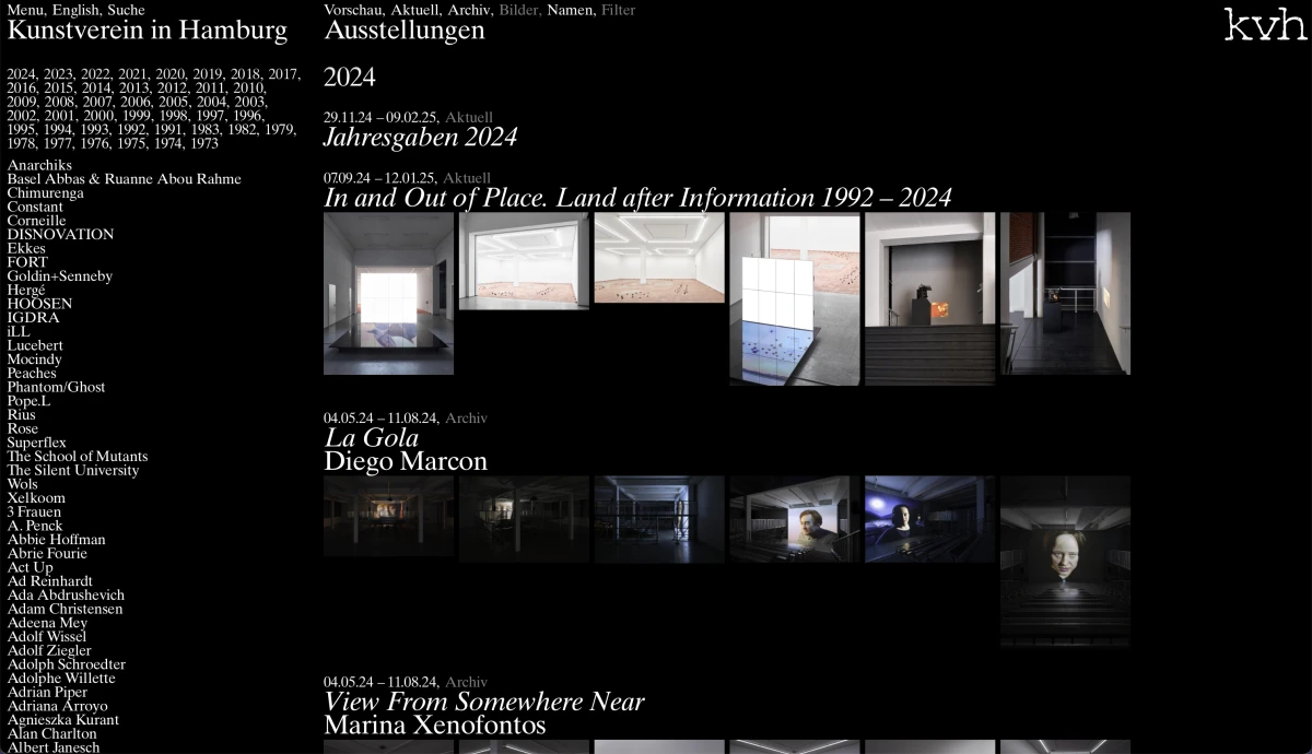 Screenshot of kunstverein.de